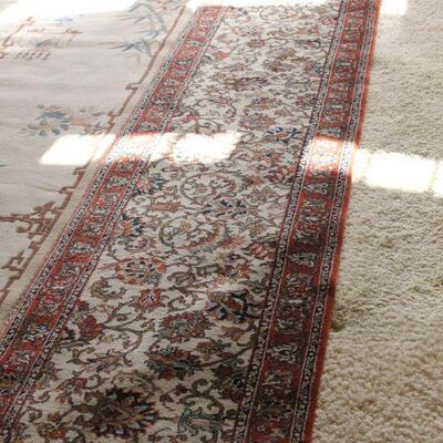 Lot 47 13'x2' Red/Cream Runner Rug