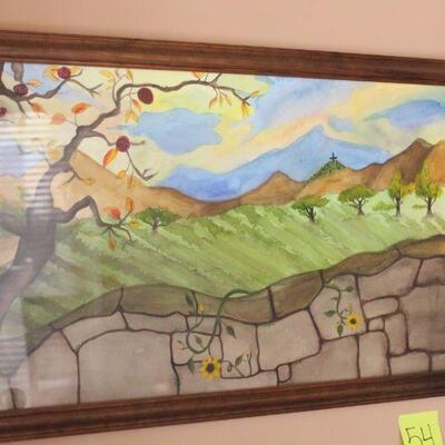 Lot 54 Original Watercolor Art Framed