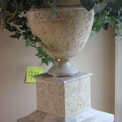 Lot 72 Ex. Lrg. Plant Stand w/ Urn (2pcs)