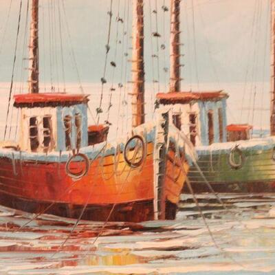 Lot 76 Original Signed Harbor Oil Painting 'Vincent'
