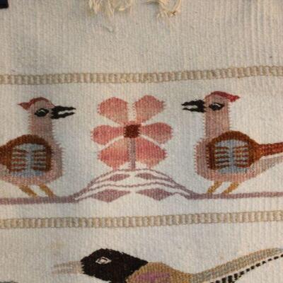 Lot 91 Vintage Weaved Wall Hanging/Sampler Rug/Tapestry