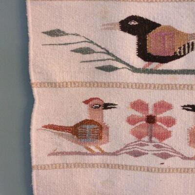 Lot 91 Vintage Weaved Wall Hanging/Sampler Rug/Tapestry