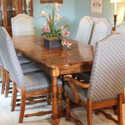 Lot 98 Stunning 8 Chair Dining Set w/ Leafs