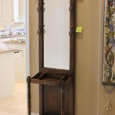 Lot 110 Mirrored Oak Hall Tree