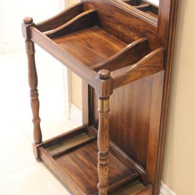 Lot 110 Mirrored Oak Hall Tree