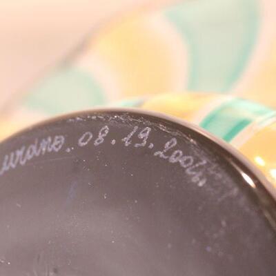 Lot 114 Hand Blown Glass Bowl Made in Italy SIGNED