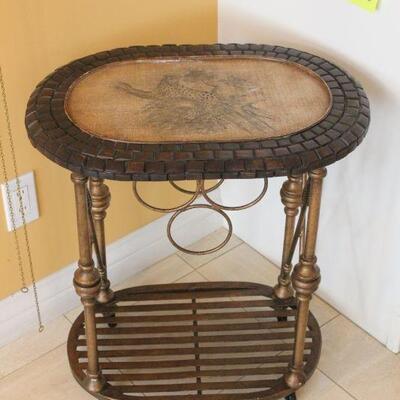 Lot 120 Side Table w/ Wine Storage