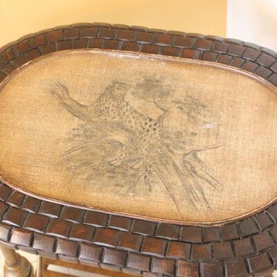 Lot 120 Side Table w/ Wine Storage