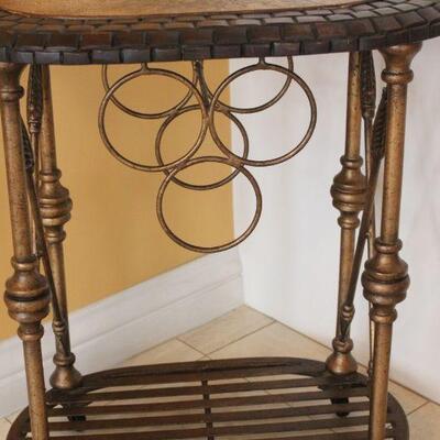 Lot 120 Side Table w/ Wine Storage