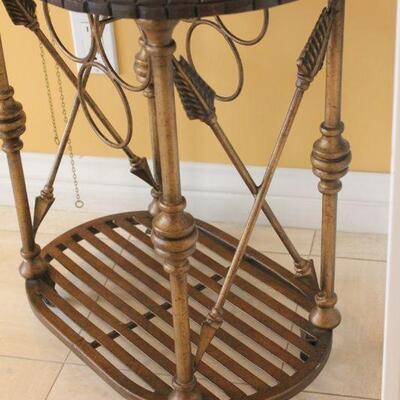 Lot 120 Side Table w/ Wine Storage