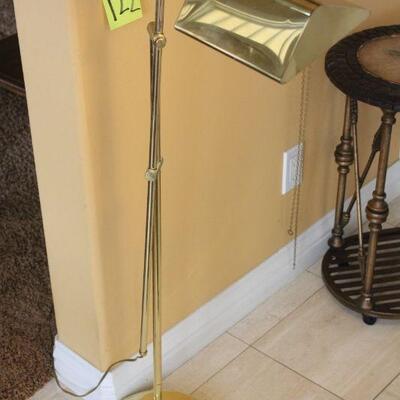 Lot 122 Standing Brass Office Lamp (works, needs slight repair)