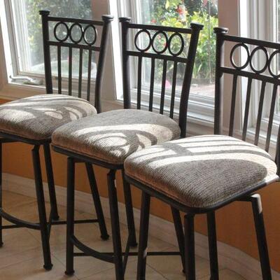 Lot 129 Set of 3 Iron Stools