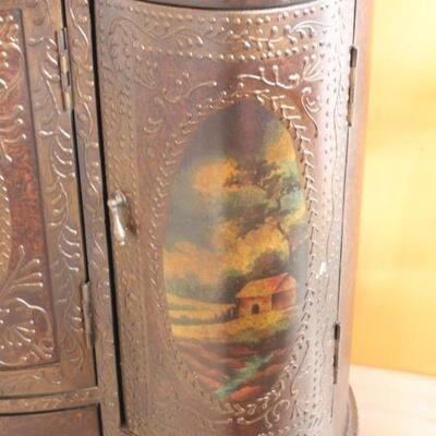 Lot 134 Small Ornate Detailed Storage Cabinet