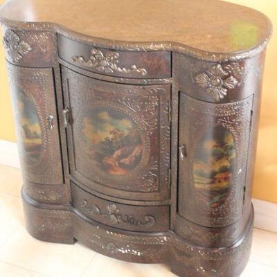 Lot 134 Small Ornate Detailed Storage Cabinet