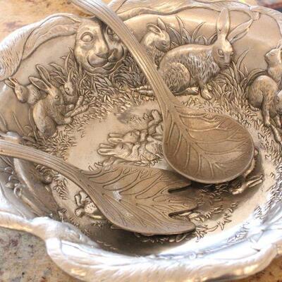 Lot 141 Pewter Like Serving Dishes