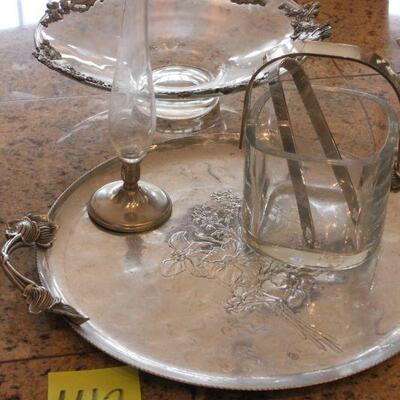 Lot 142 Pewter Like Serving Pieces