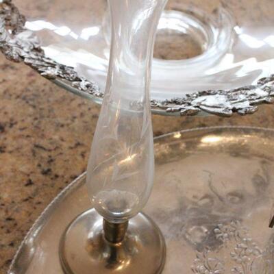 Lot 142 Pewter Like Serving Pieces