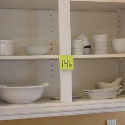 Lot 146 Misc. White Ceramic Kitchenware