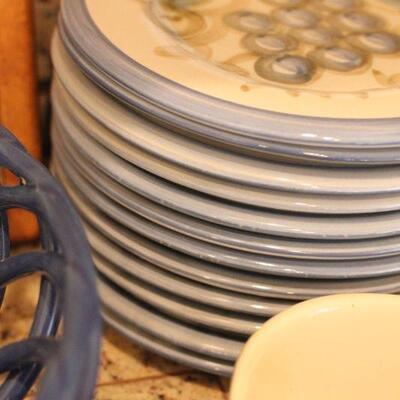 Lot 162 Blue Louisville Stoneware Set + Emile Henry Cookware