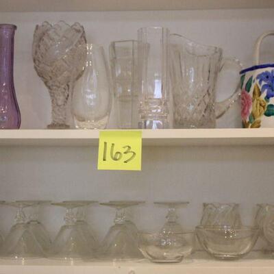 Lot 163 Vases and Misc. Glass Drinkware
