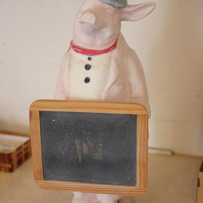 Lot 184 Standing Tall Kitchen Pig w/ Chalkboard