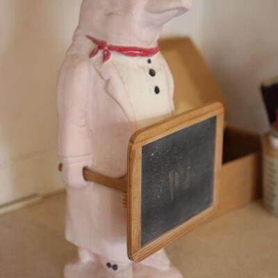 Lot 184 Standing Tall Kitchen Pig w/ Chalkboard