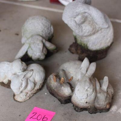 Lot 206 Cement Garden Bunnies