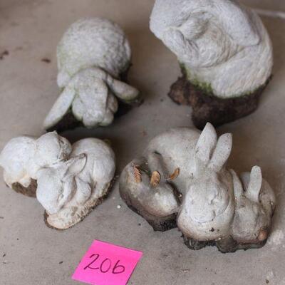 Lot 206 Cement Garden Bunnies