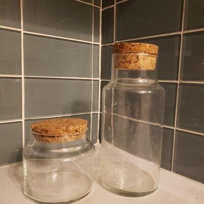 Lot 173: (2) Cork Lid Glass Jar