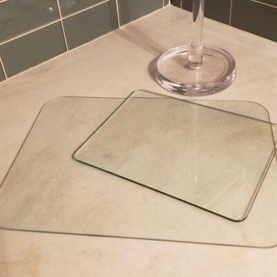 Lot 174: (2) Glass Cutting Board & an Acrylic Paper Towel Holder