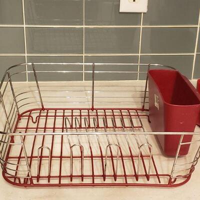 Lot 179: Dish Rack & Refrigerator Magnet Organizer
