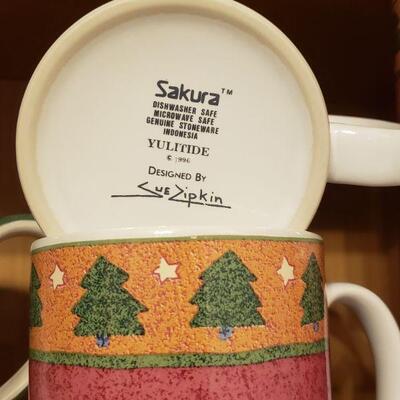 Lot 195: (2) Sets of Christmas Coffee Mugs