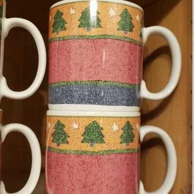 Lot 195: (2) Sets of Christmas Coffee Mugs