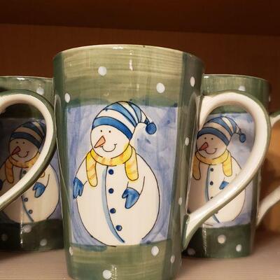 Lot 195: (2) Sets of Christmas Coffee Mugs