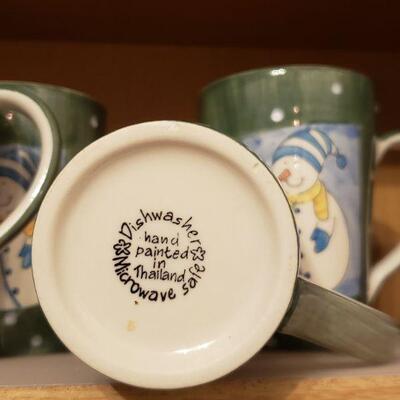 Lot 195: (2) Sets of Christmas Coffee Mugs