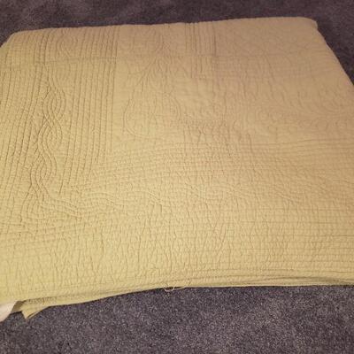 Lot 214: Queen Size Quilted Bedspread (Light Sage Green)