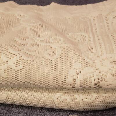 Lot 216: (2) Sets & (1) Single Lace Curtains 