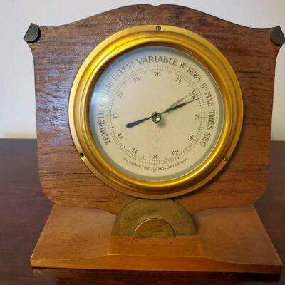 Vintage/Antique French Barometer in Wood Frame