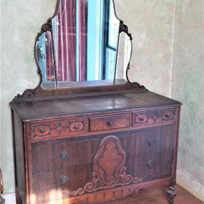Lot #58  1920's Dresser with Mirror