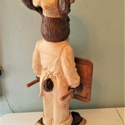 Lot #63  Resin Figure - Rabbit "Chef" holding Menu Placard