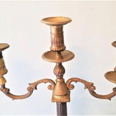 Lot #65  Solid Brass 3-arm candelabra