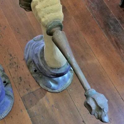 Lot #74  Fantastic Pair of Metal ARM Sconces - Antique