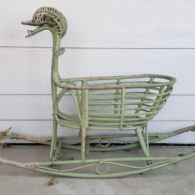 Lot 229: Vintage/Antique Wicker Rocking Swan
