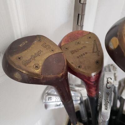 Lot 233: Vintage Burton Pink Golf Bag & Golf Club Set