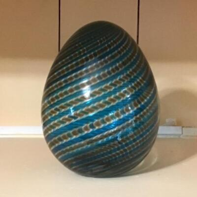 C - 491: Hand blown Signed Venetian Glass Egg 