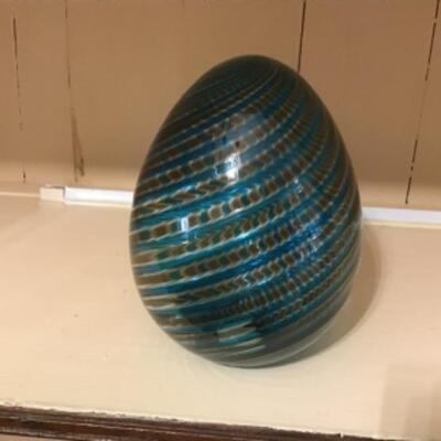 C - 491: Hand blown Signed Venetian Glass Egg 