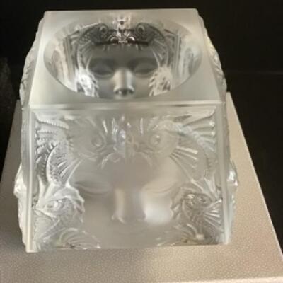 C - 498 Rene Lalique Masque de Femme Candle Holder 