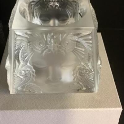 C - 498 Rene Lalique Masque de Femme Candle Holder 