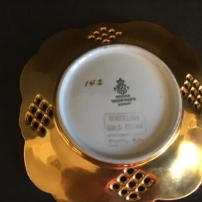 C - 499: Bavaria Gold China Plate and Glass Nappyâ€™s 