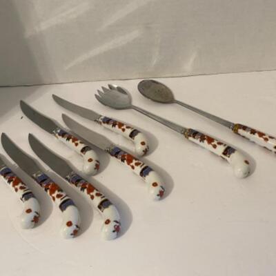 C - 510 Sheffield Porcelain Handle Knife Salad Set 